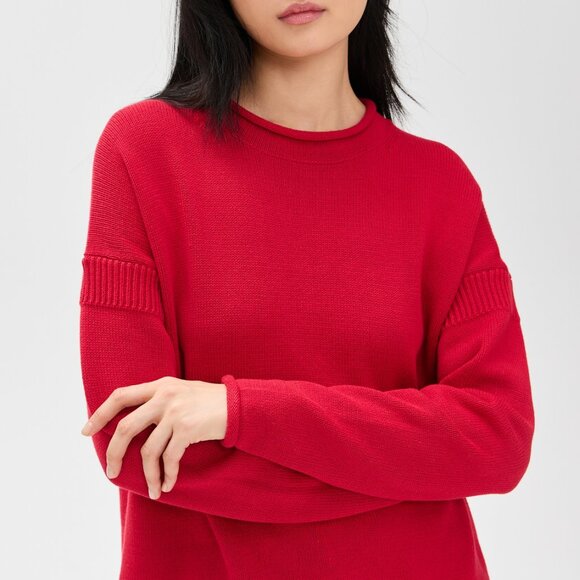 Alex Mill Vibrant Red Crew Neck Sweater - Picture 2 of 8